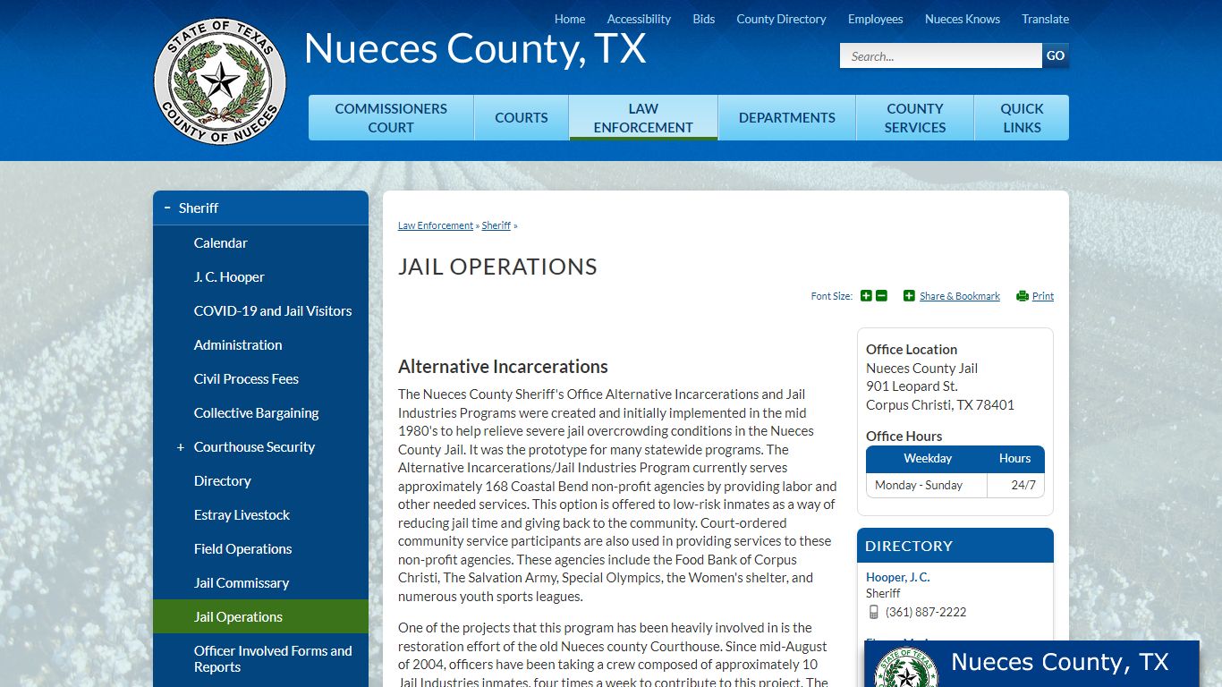 Jail Operations | Nueces County, TX