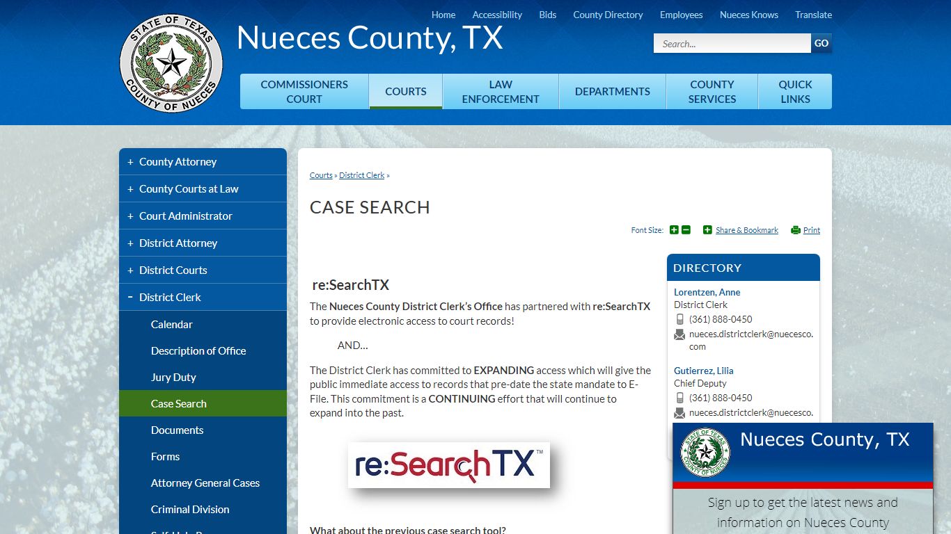 Case Search | Nueces County, TX